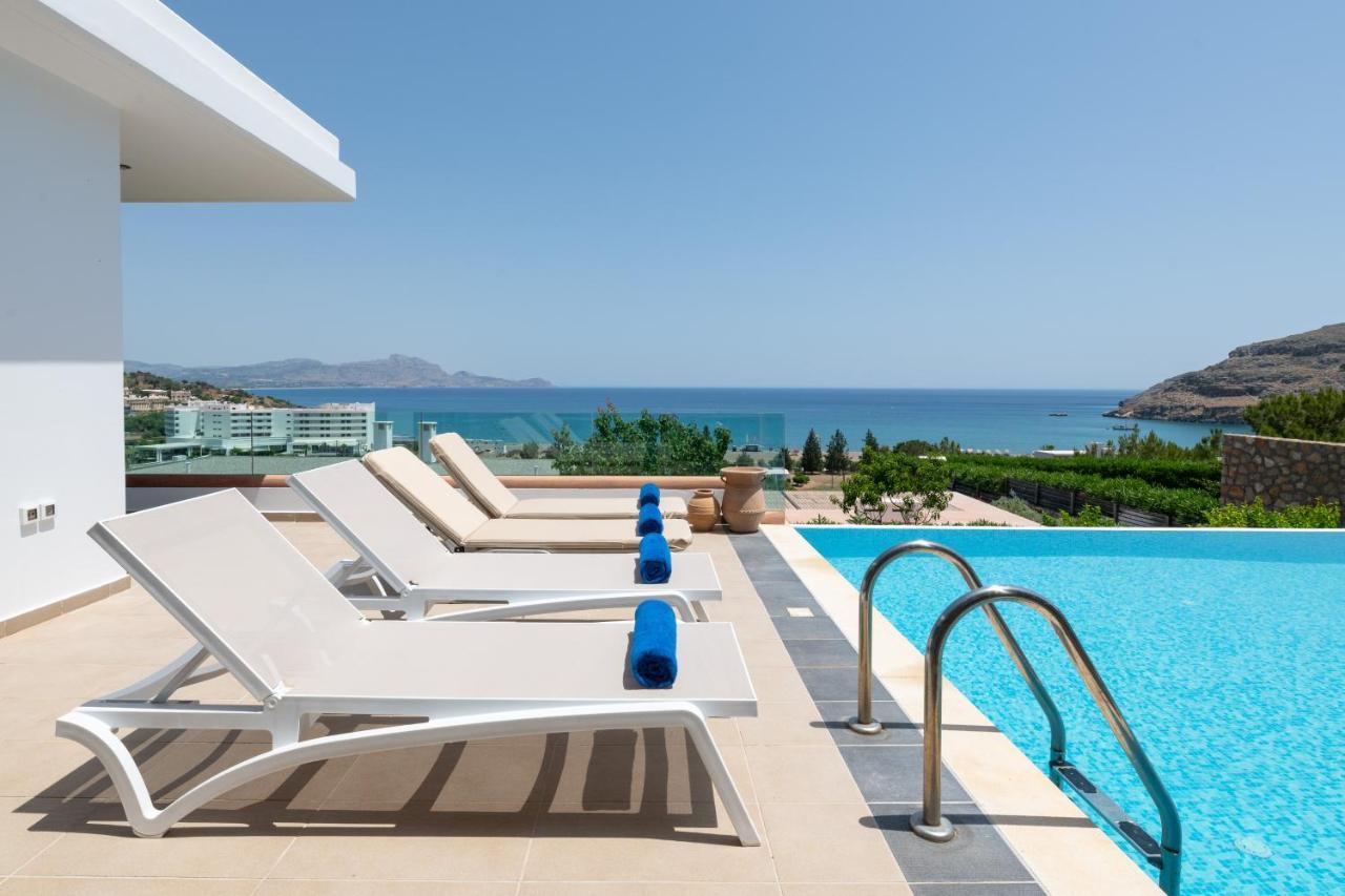 Villa Milena With Private Pool, Vlicha Beach Lindos Luaran gambar