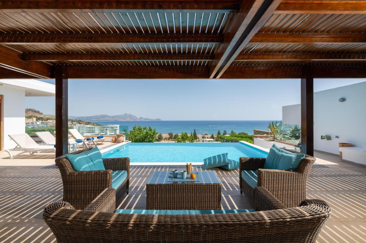 Villa Milena With Private Pool, Vlicha Beach Lindos Luaran gambar